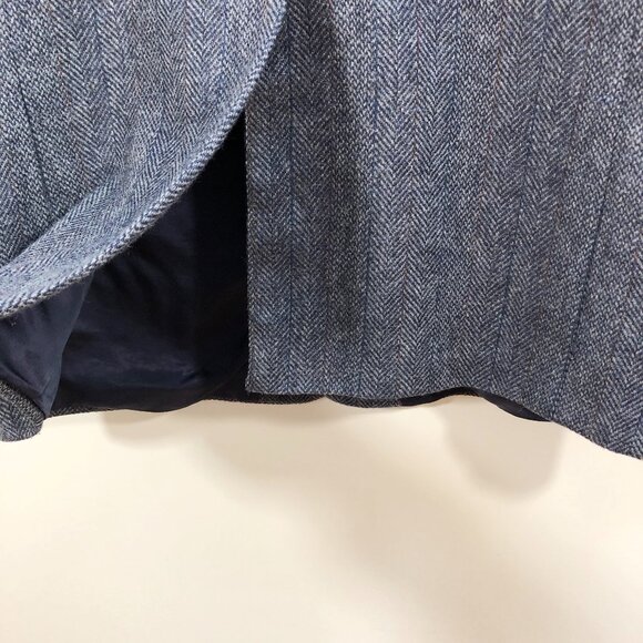 Vintage ENGLISH MANOR Gray Herringbone Tweed Sportcoat with Leather Buttons 46R - Picture 11 of 16